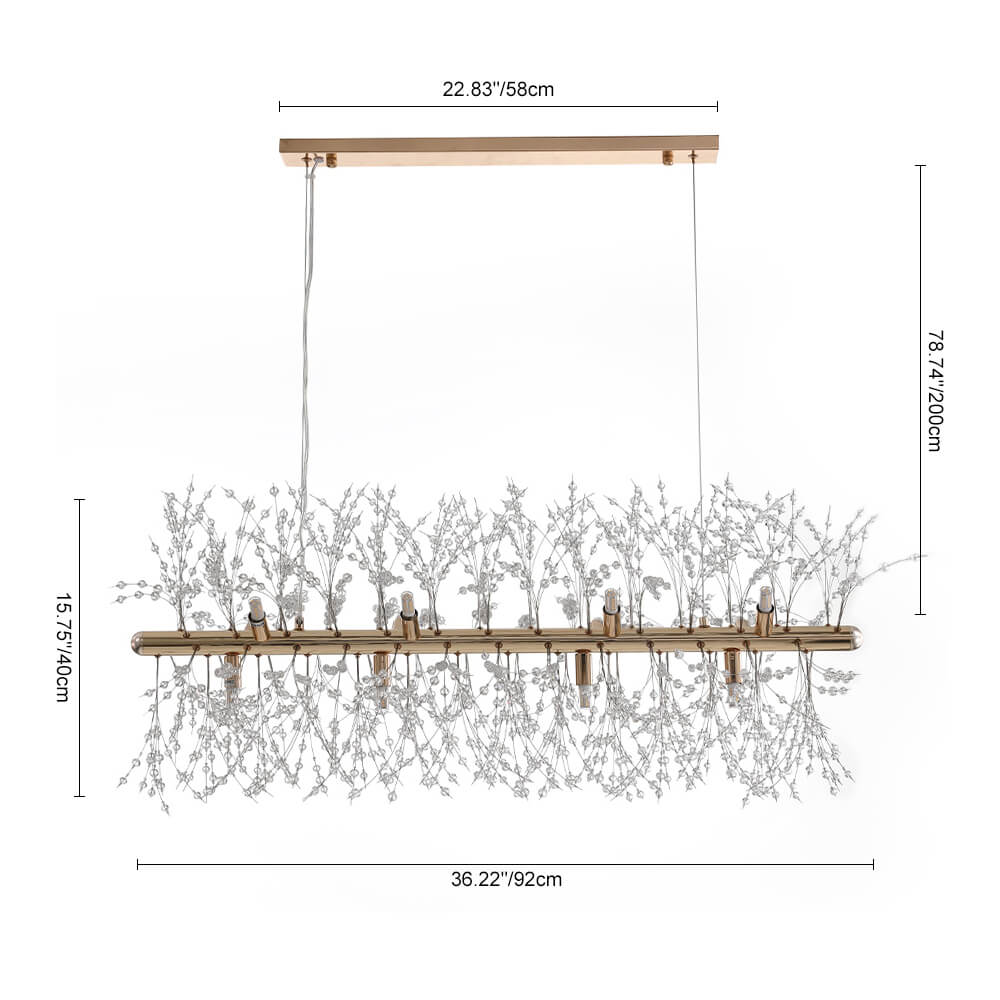 Modern 9/12 - Light Linear Dandelion LED Chandelier - LightfixturesUAE