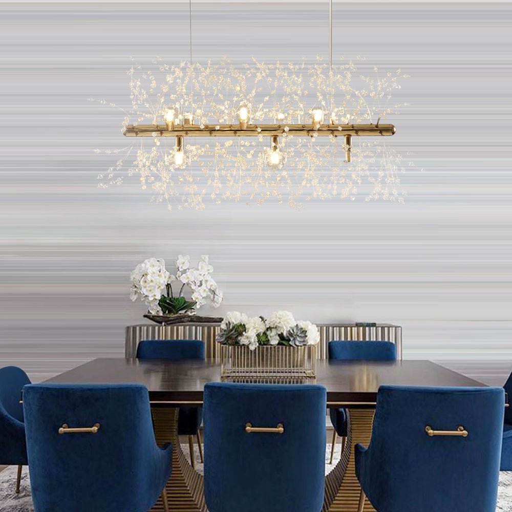 Modern 9/12 Light Linear Sputnik Firework Chandelier - LightfixturesUAE