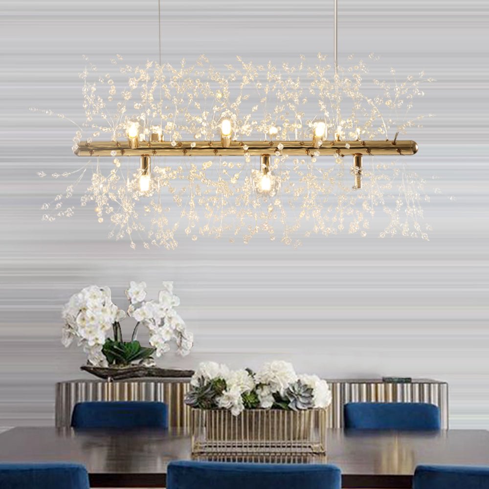 Modern 9/12 Light Linear Sputnik Firework Chandelier - LightfixturesUAE