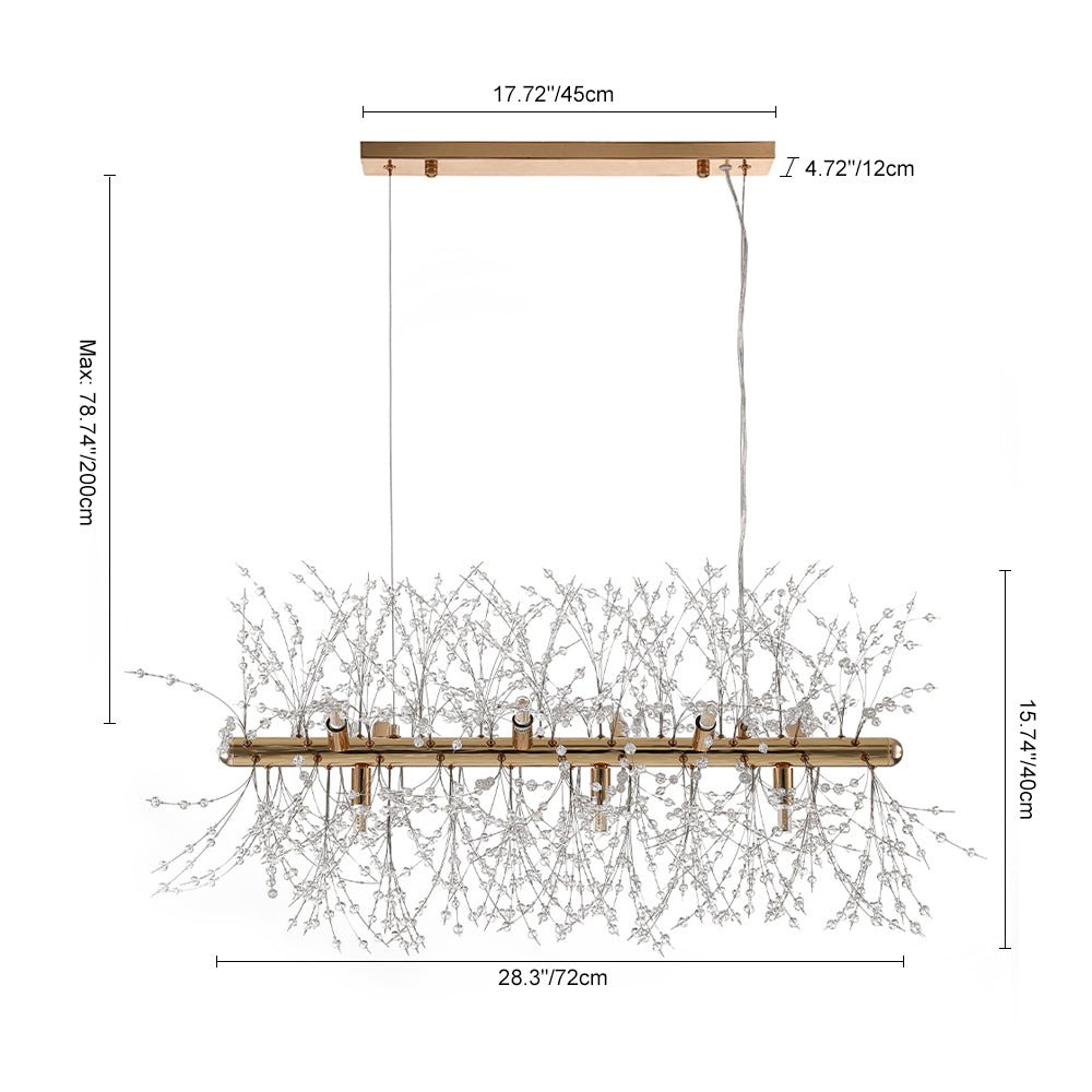 Modern 9/12 Light Linear Sputnik Firework Chandelier - LightfixturesUAE