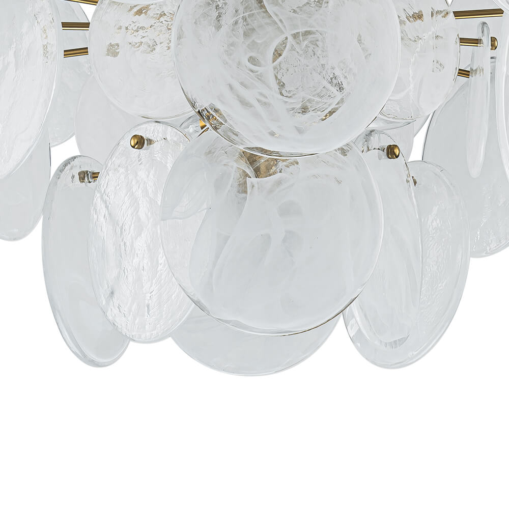 Modern 9/12 - Light Tiered Cloud Glass Chandelier - LightfixturesUAE