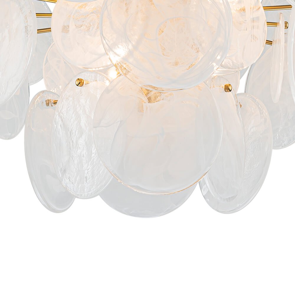 Modern 9/12 - Light Tiered Cloud Glass Chandelier - LightfixturesUAE