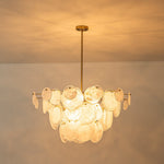 Modern 9/12 - Light Tiered Cloud Glass Chandelier - LightfixturesUAE