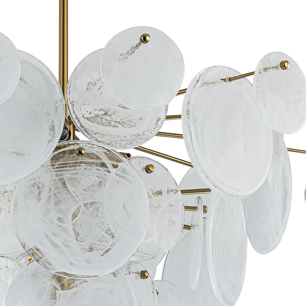 Modern 9/12 - Light Tiered Cloud Glass Chandelier - LightfixturesUAE
