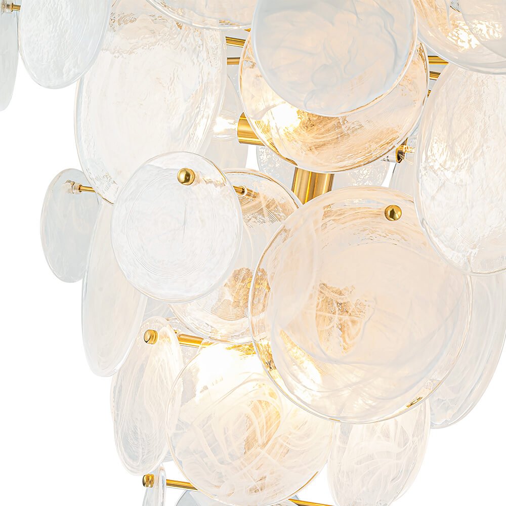 Modern 9/12 - Light Tiered Cloud Glass Chandelier - LightfixturesUAE