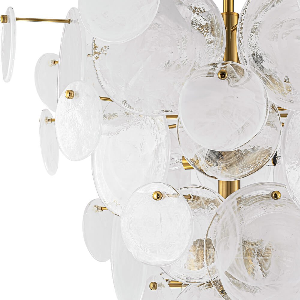 Modern 9/12 - Light Tiered Cloud Glass Chandelier - LightfixturesUAE
