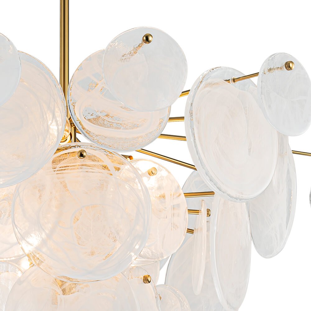 Modern 9/12 - Light Tiered Cloud Glass Chandelier - LightfixturesUAE