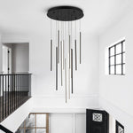 Modern Black LED High Ceiling Cluster Chandelier - LightfixturesUAE