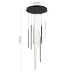 Modern Black LED High Ceiling Cluster Chandelier - LightfixturesUAE