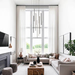Modern Black LED High Ceiling Cluster Chandelier - LightfixturesUAE
