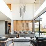 Modern Black LED High Ceiling Cluster Chandelier - LightfixturesUAE