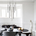 Modern Black LED High Ceiling Cluster Chandelier - LightfixturesUAE