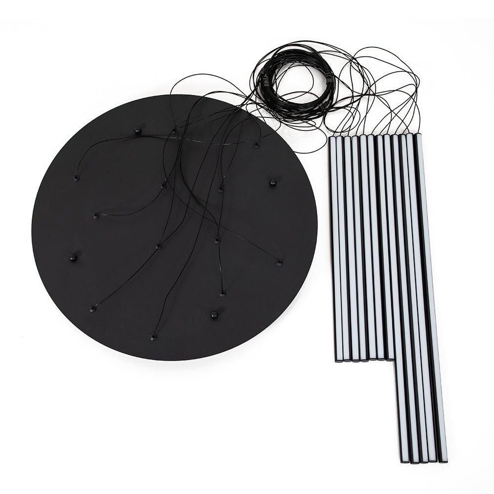 Modern Black LED High Ceiling Cluster Chandelier - LightfixturesUAE