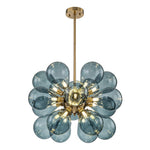 Modern Blue Glass Bubble Cluster Chandelier - LightfixturesUAE