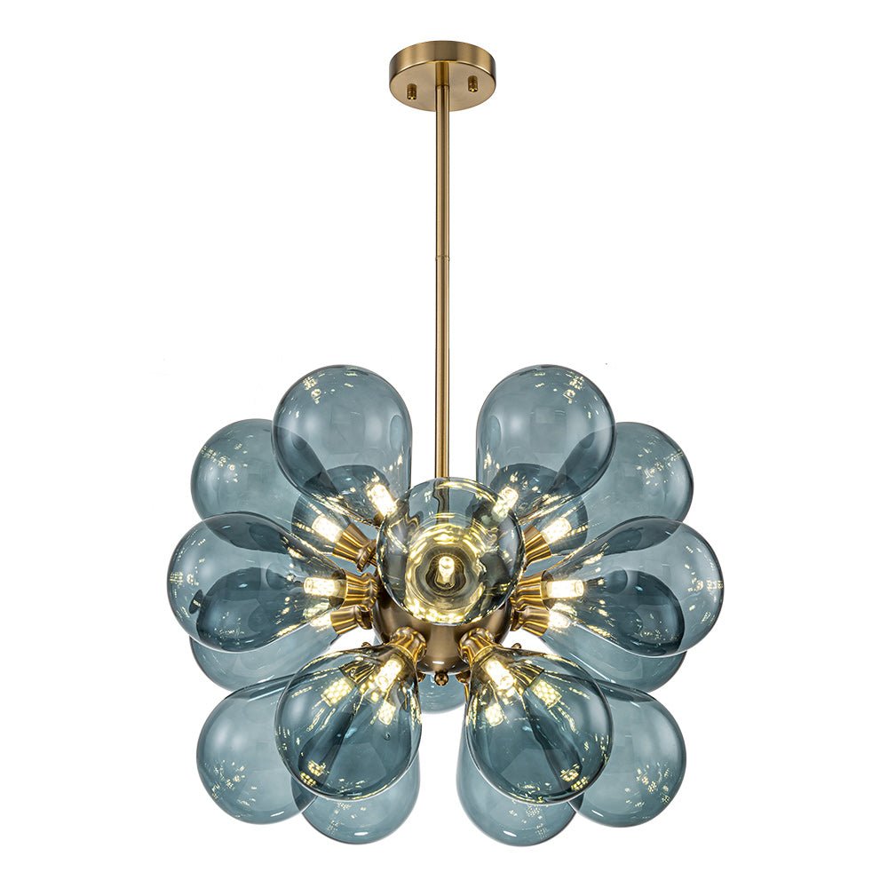 Modern Blue Glass Bubble Cluster Chandelier - LightfixturesUAE