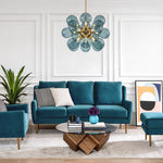 Modern Blue Glass Bubble Cluster Chandelier - LightfixturesUAE