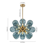 Modern Blue Glass Bubble Cluster Chandelier - LightfixturesUAE
