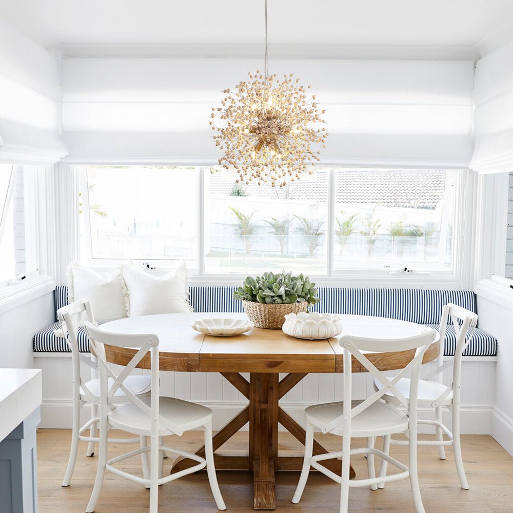 Modern Boho 8/9 Light Firework Wood Beads Sputnik Chandelier - LightfixturesUAE