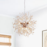 Modern Boho 8/9 Light Firework Wood Beads Sputnik Chandelier - LightfixturesUAE