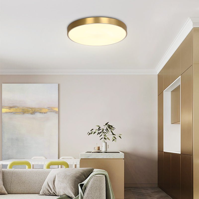 Modern Brass Round LED Overhead Flush Mount Ceiling Light - LightfixturesUAE
