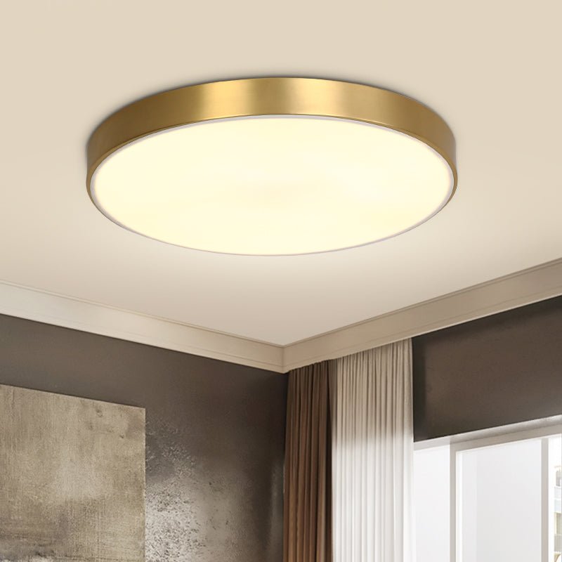 Modern Brass Round LED Overhead Flush Mount Ceiling Light - LightfixturesUAE