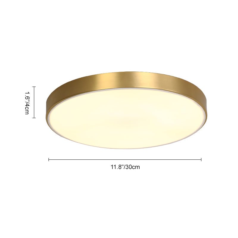Modern Brass Round LED Overhead Flush Mount Ceiling Light - LightfixturesUAE