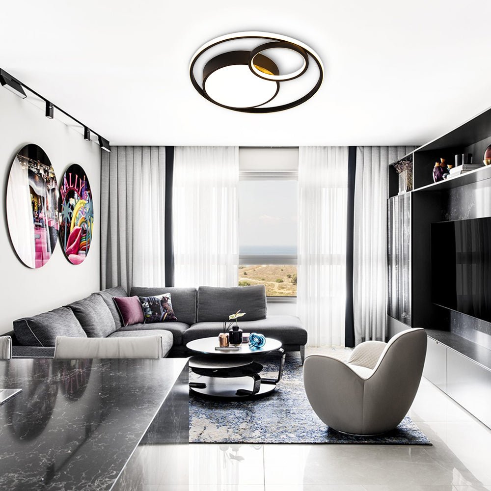 Modern Circular Rings LED Flush Mount Ceiling Light - LightfixturesUAE