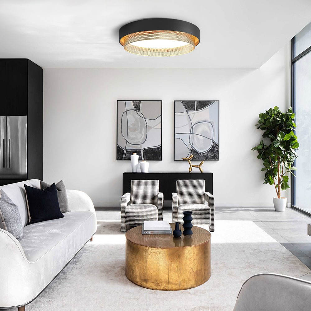 Modern Circular Round LED Hollow Flush Mount Ceiling Light - LightfixturesUAE