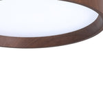 Modern Circular Round LED Walnut Flush Mount Ceiling Light - LightfixturesUAE