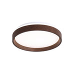Modern Circular Round LED Walnut Flush Mount Ceiling Light - LightfixturesUAE