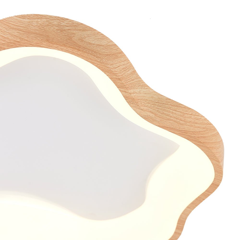 Modern Cloud Wood Grain LED Ceiling Light - LightfixturesUAE