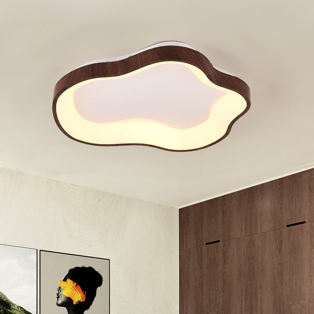 Modern Cloud Wood Grain LED Ceiling Light - LightfixturesUAE