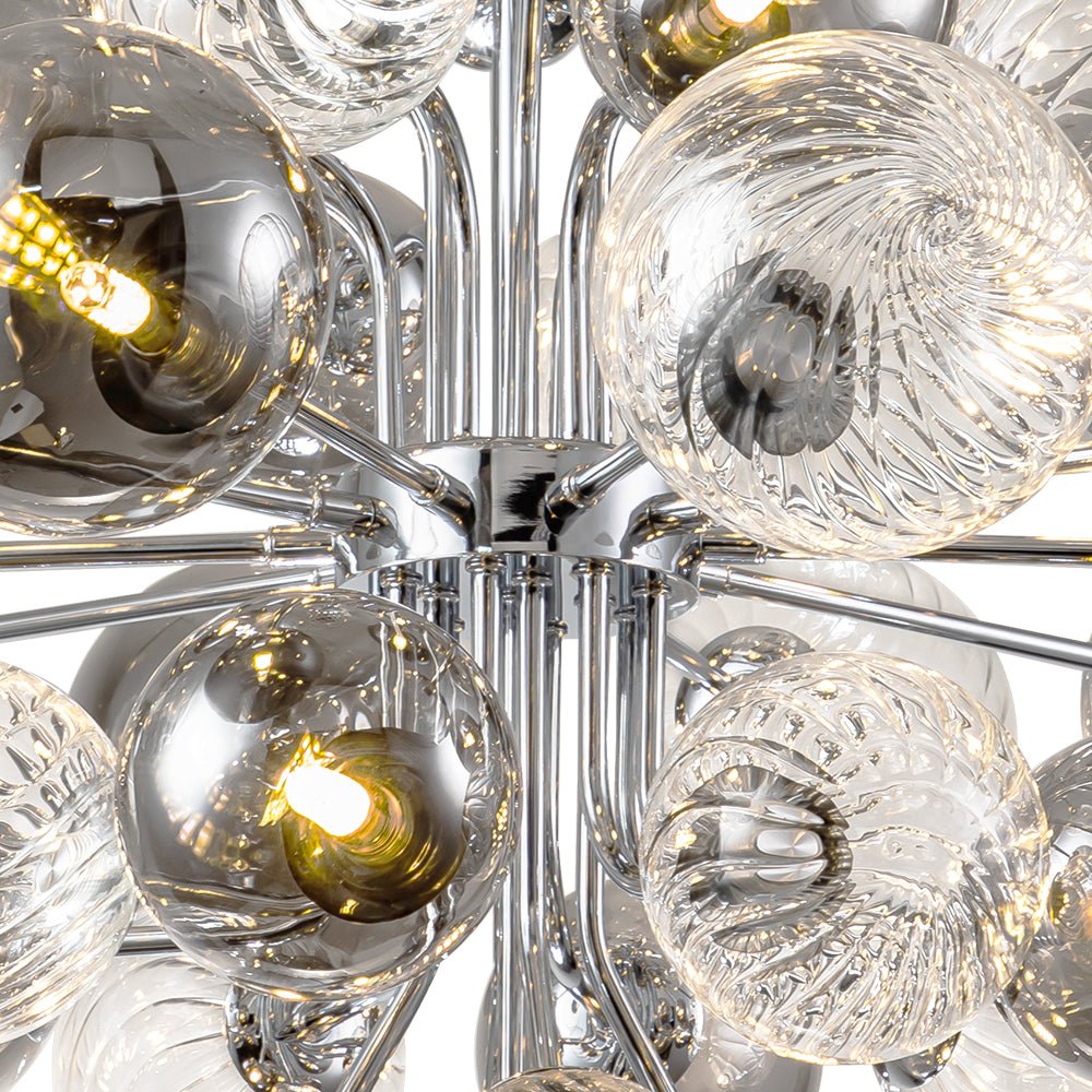 Modern Cluster 8/18 - Light Glass Globes Grape Chandelier - LightfixturesUAE