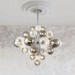 Modern Cluster 8/18 - Light Glass Globes Grape Chandelier - LightfixturesUAE
