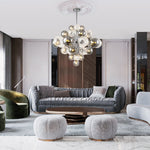 Modern Cluster 8/18 - Light Glass Globes Grape Chandelier - LightfixturesUAE