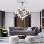 Modern Cluster 8/18 - Light Glass Globes Grape Chandelier - LightfixturesUAE
