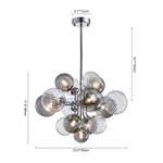 Modern Cluster 8/18 - Light Glass Globes Grape Chandelier - LightfixturesUAE