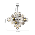 Modern Cluster 8/18 - Light Glass Globes Grape Chandelier - LightfixturesUAE