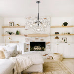 Modern Cluster Bubble Clear Glass Chandelier - LightfixturesUAE