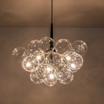 Modern Cluster Bubble Clear Glass Chandelier - LightfixturesUAE
