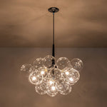 Modern Cluster Bubble Clear Glass Chandelier - LightfixturesUAE