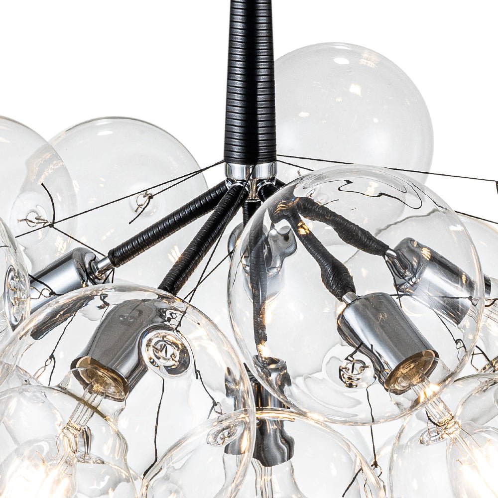Modern Cluster Bubble Clear Glass Chandelier - LightfixturesUAE
