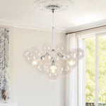 Modern Cluster Bubble Clear Glass Chandelier - LightfixturesUAE