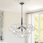 Modern Cluster Bubble Clear Glass Chandelier - LightfixturesUAE