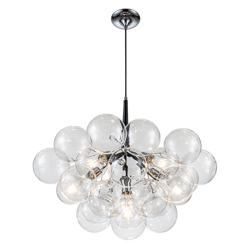 Modern Cluster Bubble Clear Glass Chandelier - LightfixturesUAE