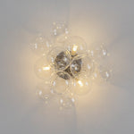 Modern Cluster Glass Bubble Semi Flush Mount Ceiling Chandelier - LightfixturesUAE