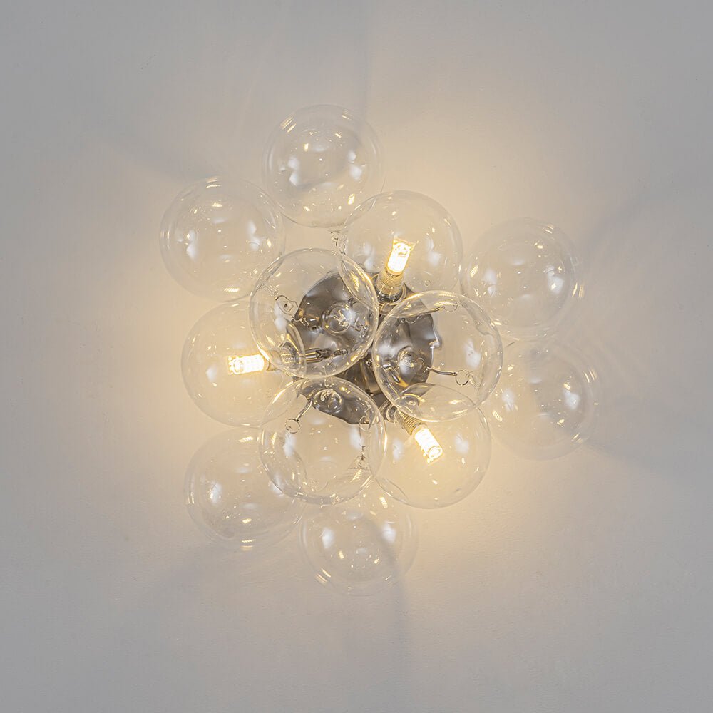 Modern Cluster Glass Bubble Semi Flush Mount Ceiling Chandelier - LightfixturesUAE