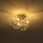 Modern Cluster Glass Bubble Semi Flush Mount Ceiling Chandelier - LightfixturesUAE