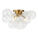 Modern Cluster Glass Bubble Semi Flush Mount Ceiling Chandelier - LightfixturesUAE