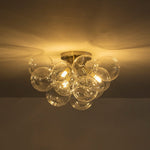 Modern Cluster Glass Bubble Semi Flush Mount Ceiling Chandelier - LightfixturesUAE